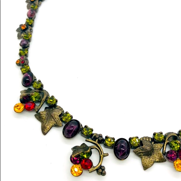 Vintage MARY DEMARCO Crystal  Stone Necklace UNIQUE 💚 - Picture 4 of 17